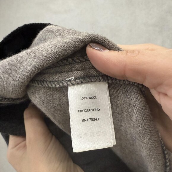 Paraphrase Sweater Womens Small Gray Hooded Belted Wool Colorblock Cardigan - Picture 5 of 8